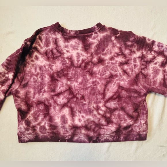 Royce Women's Pink Tie-Dye Long Sleeve Sweatshirts Crop Top Size Medium EUC - Picture 6 of 8